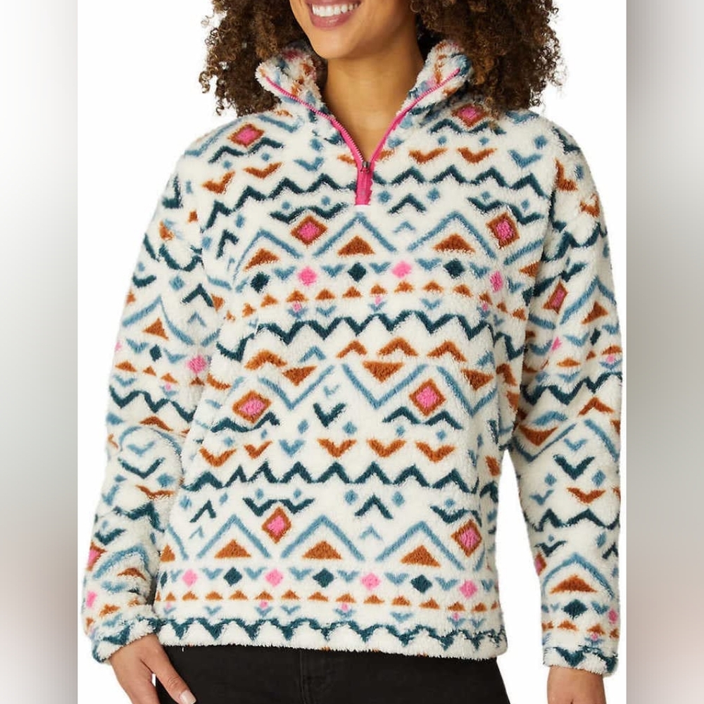 EDDIE BAUER Ladies Plush 1/4 Zip Pullover Sweater